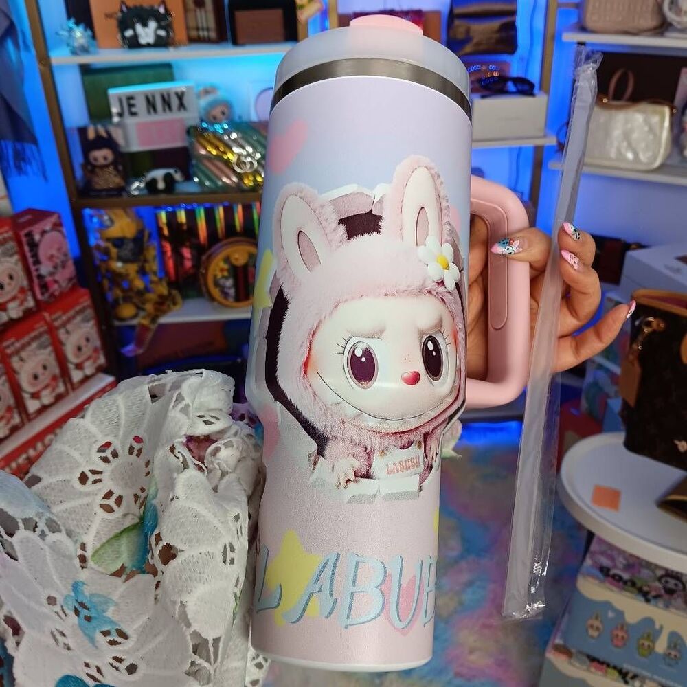 Custom Mokoko Labubu Large Stainless Steel Mug Cup 30oz